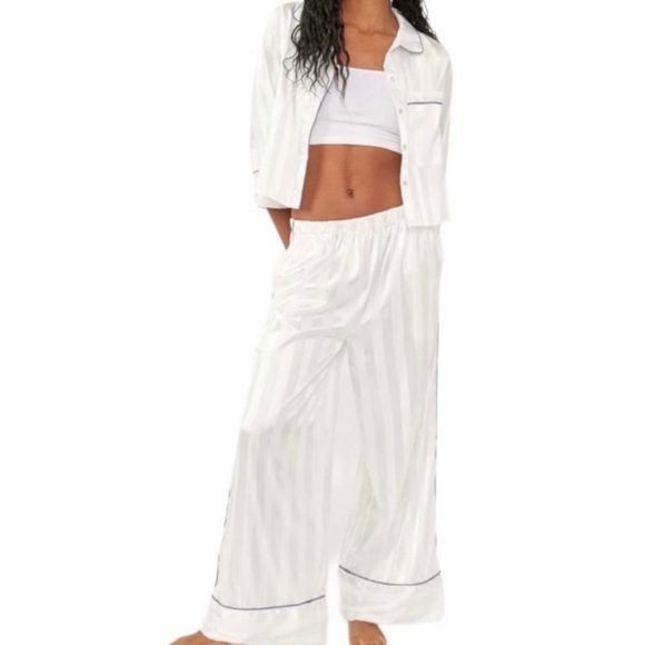 Free People Other - NWT Free People Pajama Party Sleep Pant Set Size Small Ivory Color